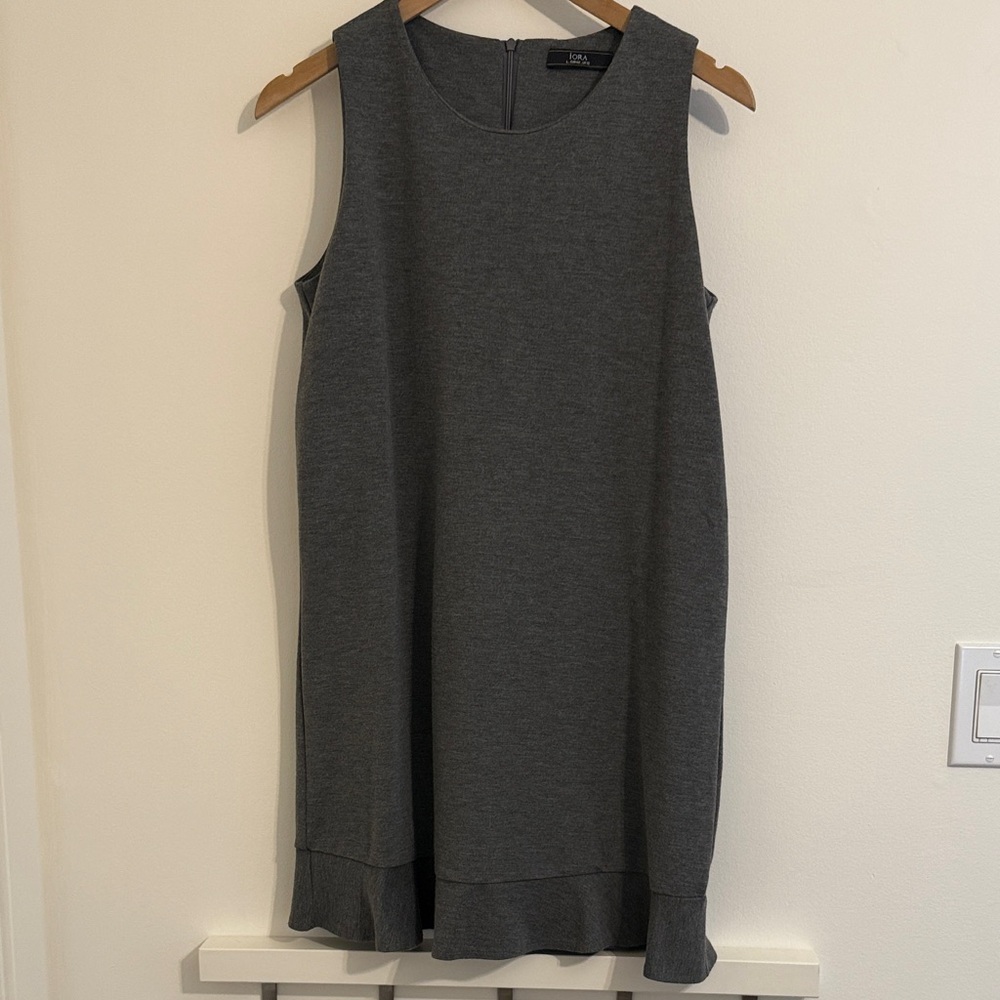 Iora Sleeveless Mini Gray Dress with Ruffle Hem